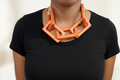 Terracotta Wooden Rectangular Link Necklace