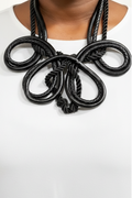 Black Leather & Twisted Cord Necklace