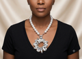 Faux Pearl & Acrylic Crystal Necklace