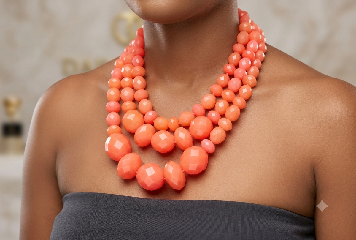 Geometric Acrylic Beaded Necklace