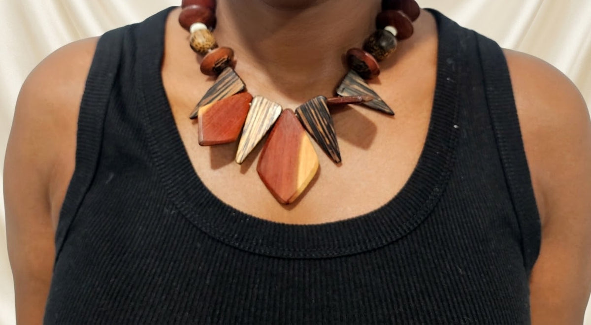 Geometric Wooden Necklace