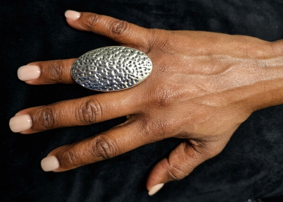 Egg Shape Metal Ring