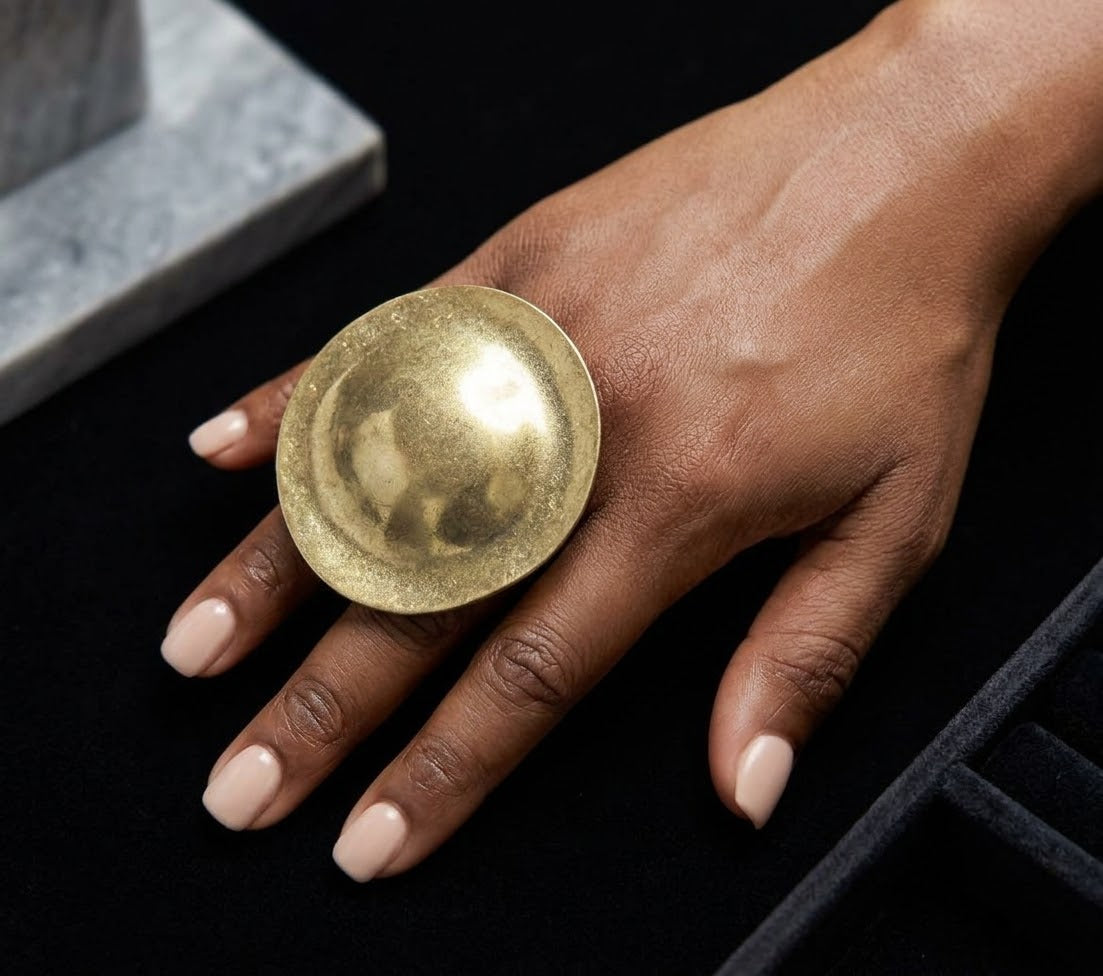 Dome Shaped Gold Ring