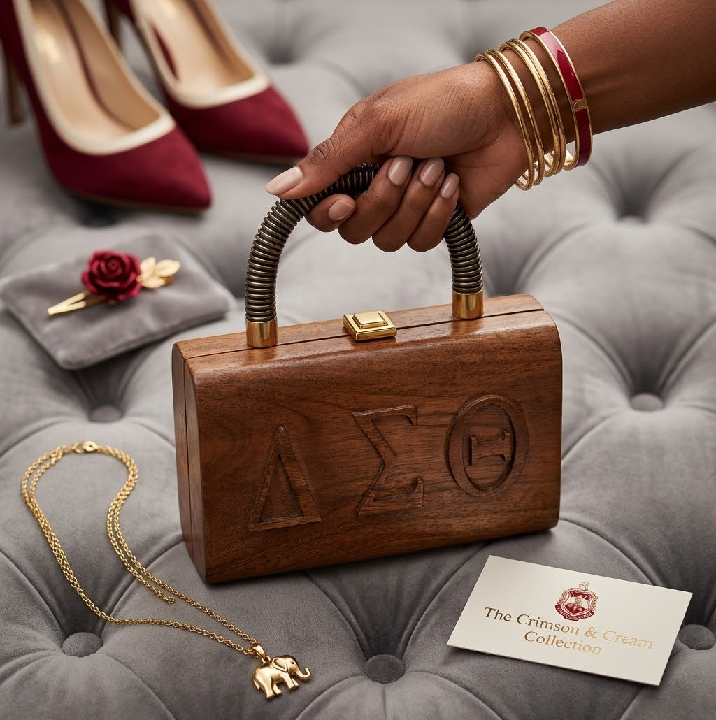 Wooden Delta Sigma Theta Purse