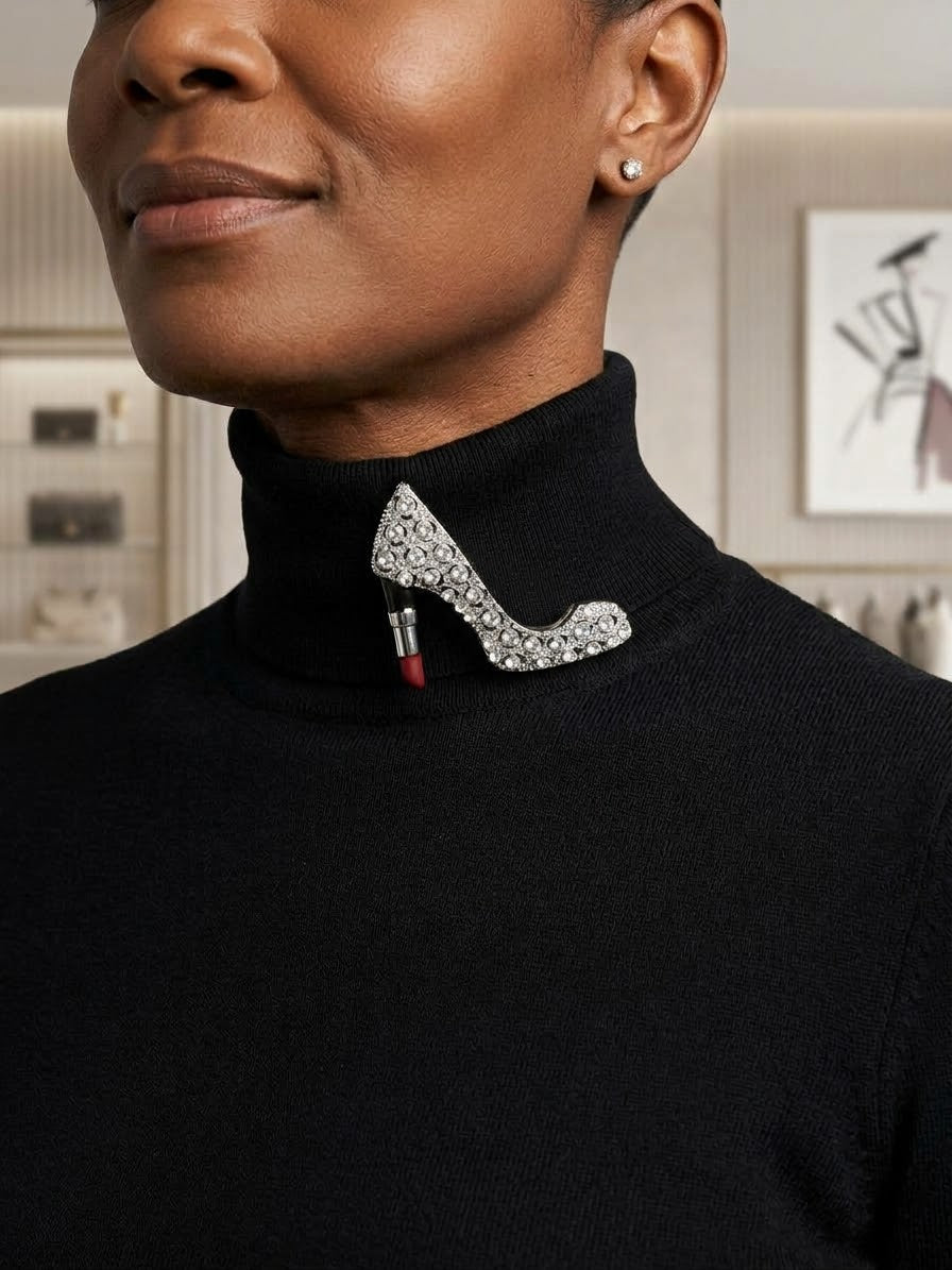 Silver Shoe Brooch