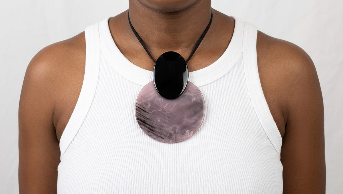 Abstract Resin Pendant Necklace