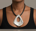 Metallic Geometric Pendant Necklace
