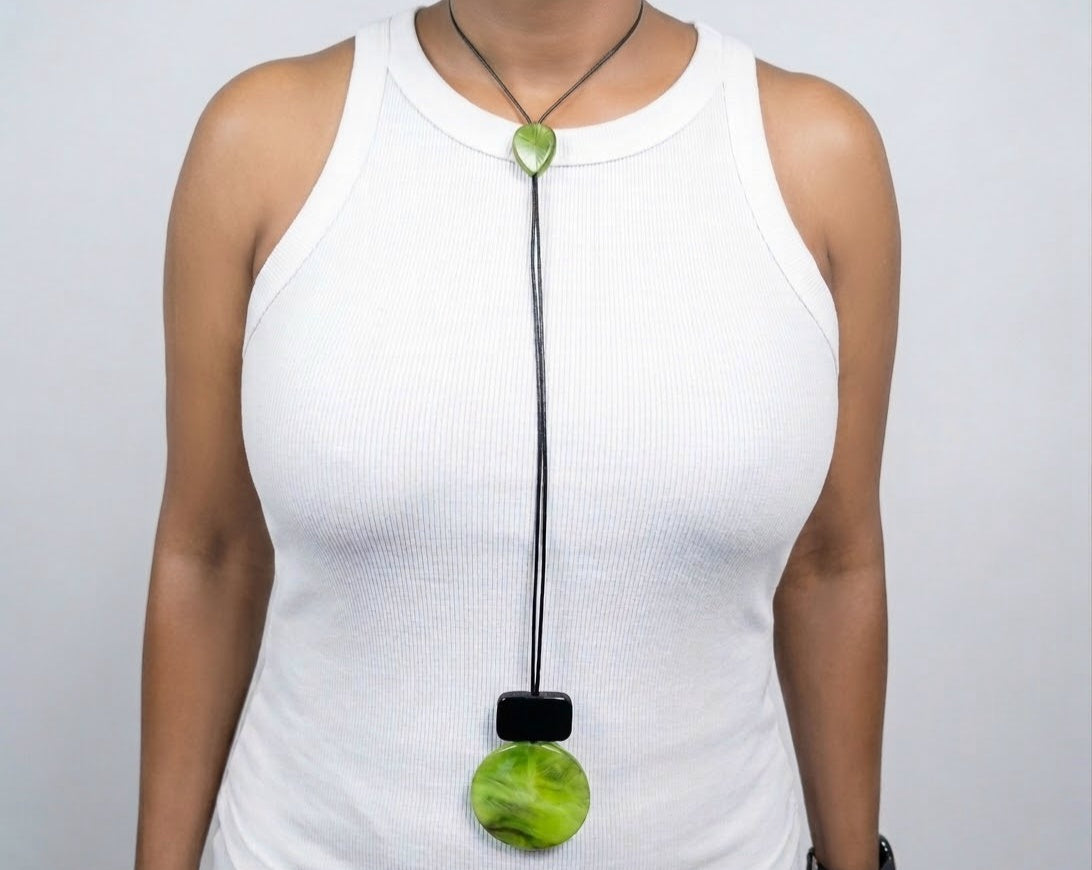 Abstract Resin Pendant Necklace