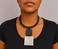 Leather Choker Pendant Necklace